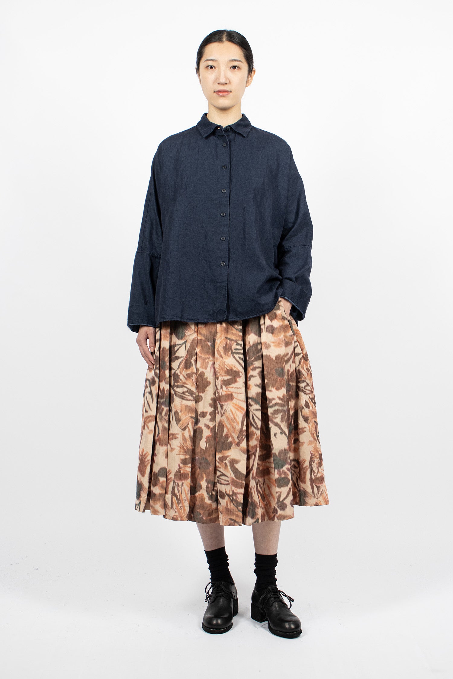 Double Rideaux Skirt Ikat Reds