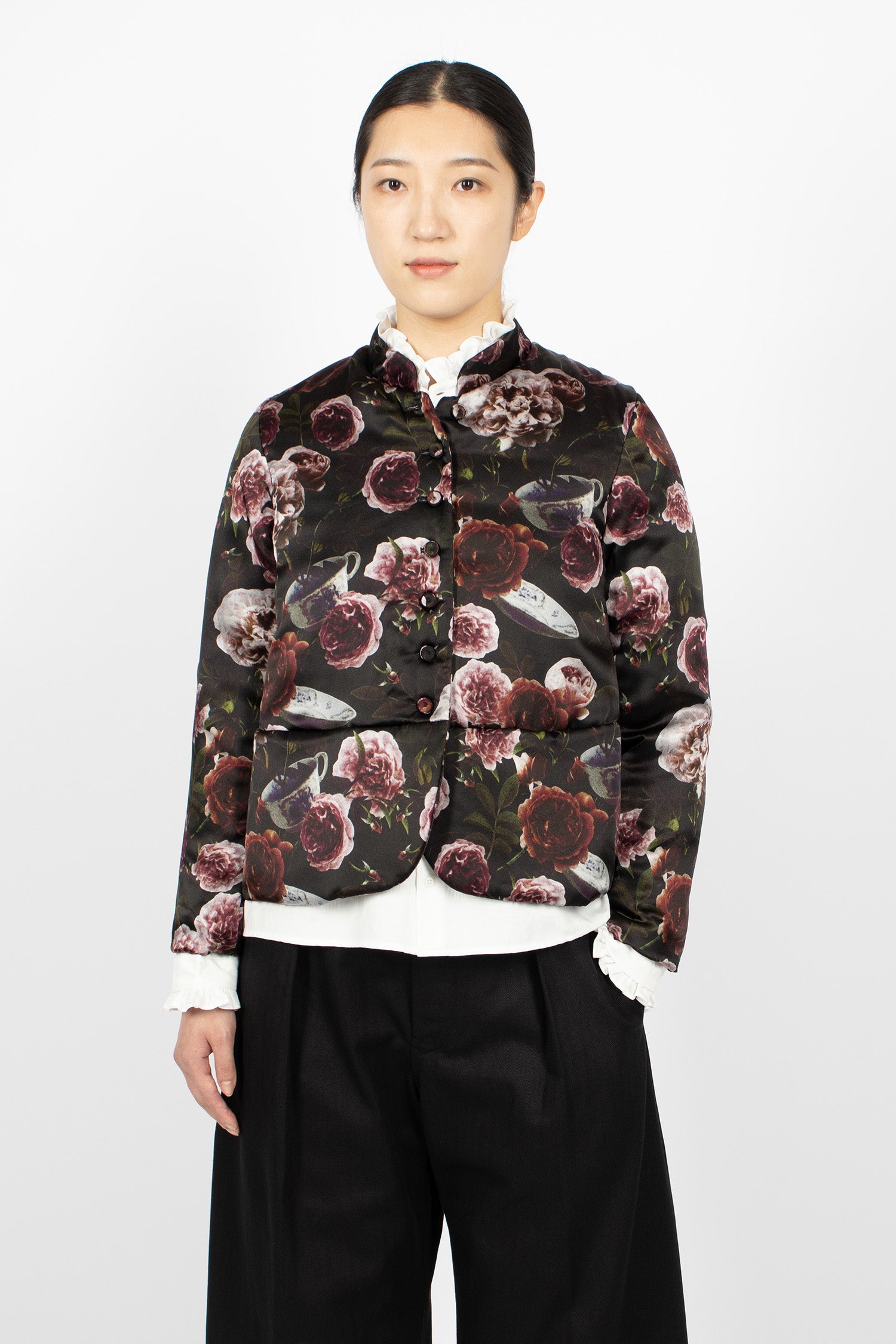 Jessica Padded Jacket Roses/Black