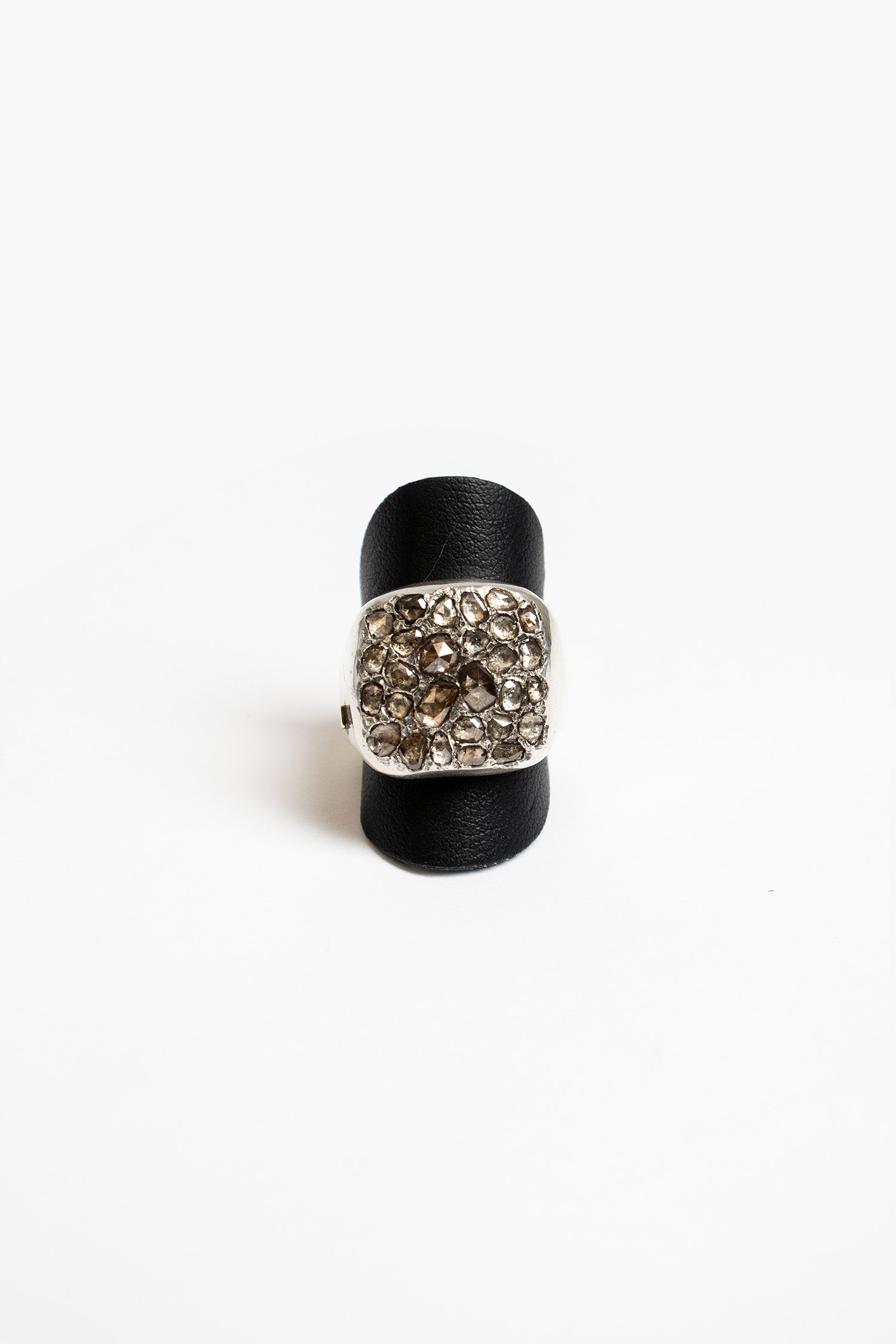 Inge Silver Ring Brown Diamond