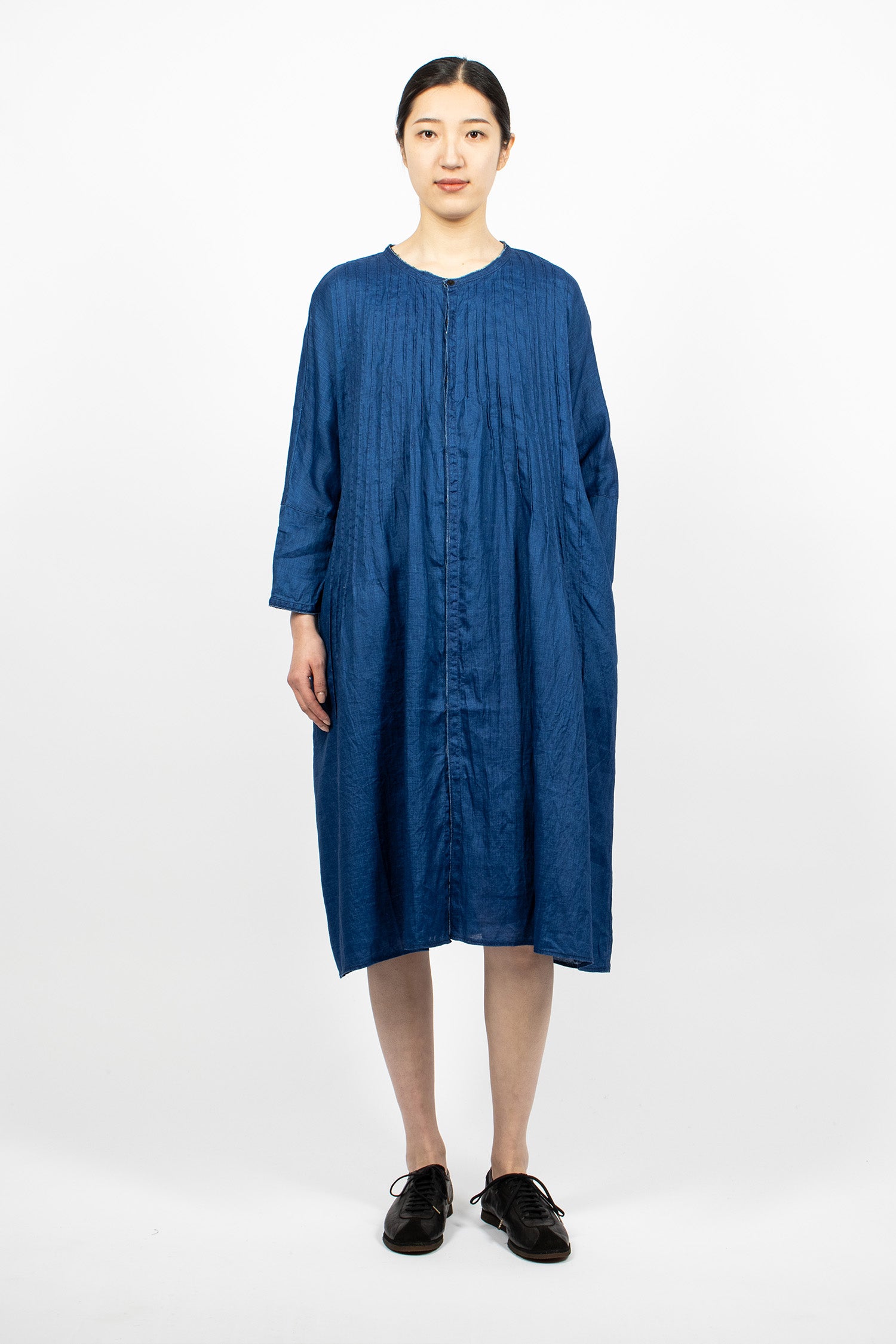 Pintuck O'Keefe Dress Indigo