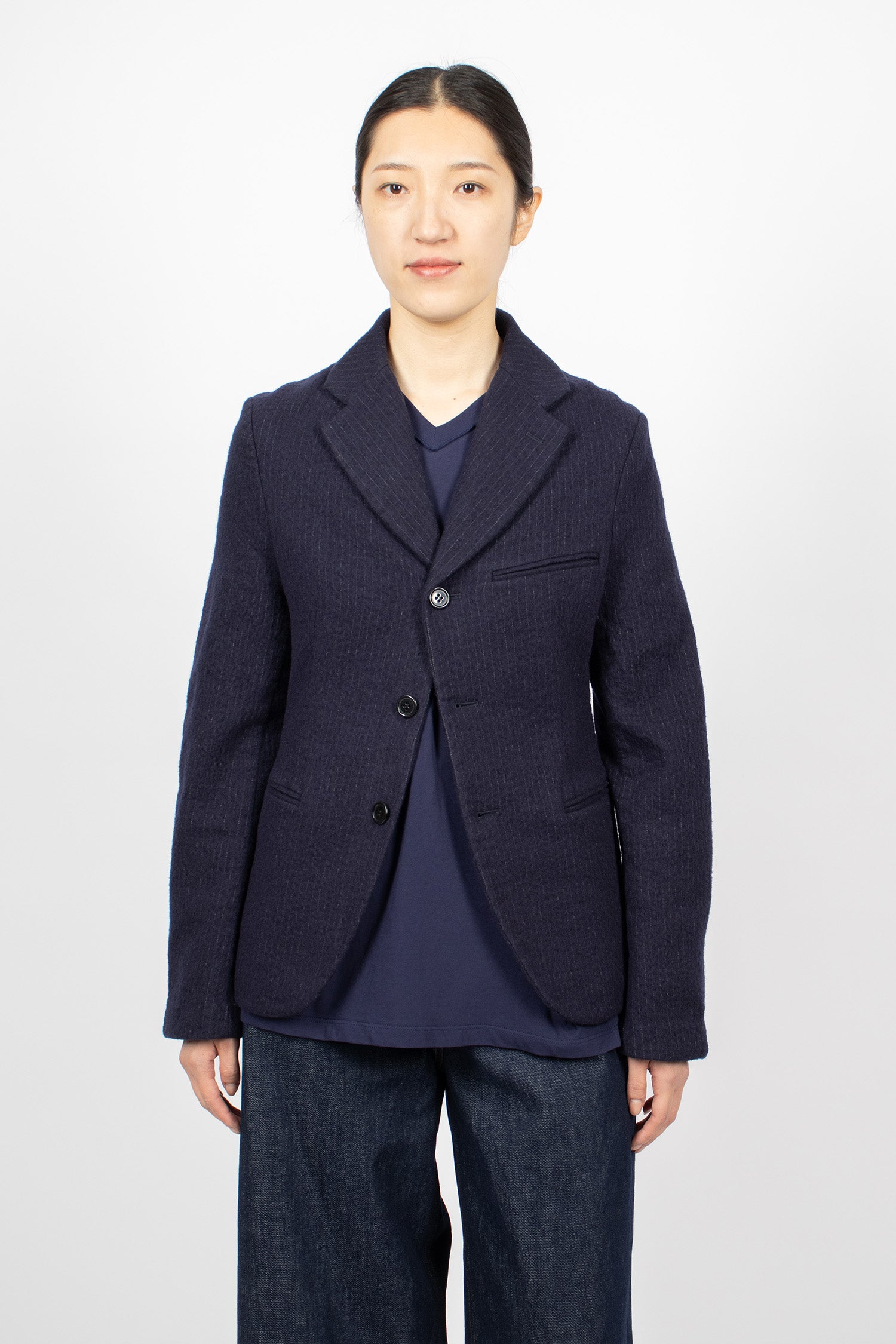 Boiled Pinstripe Blazer Ink