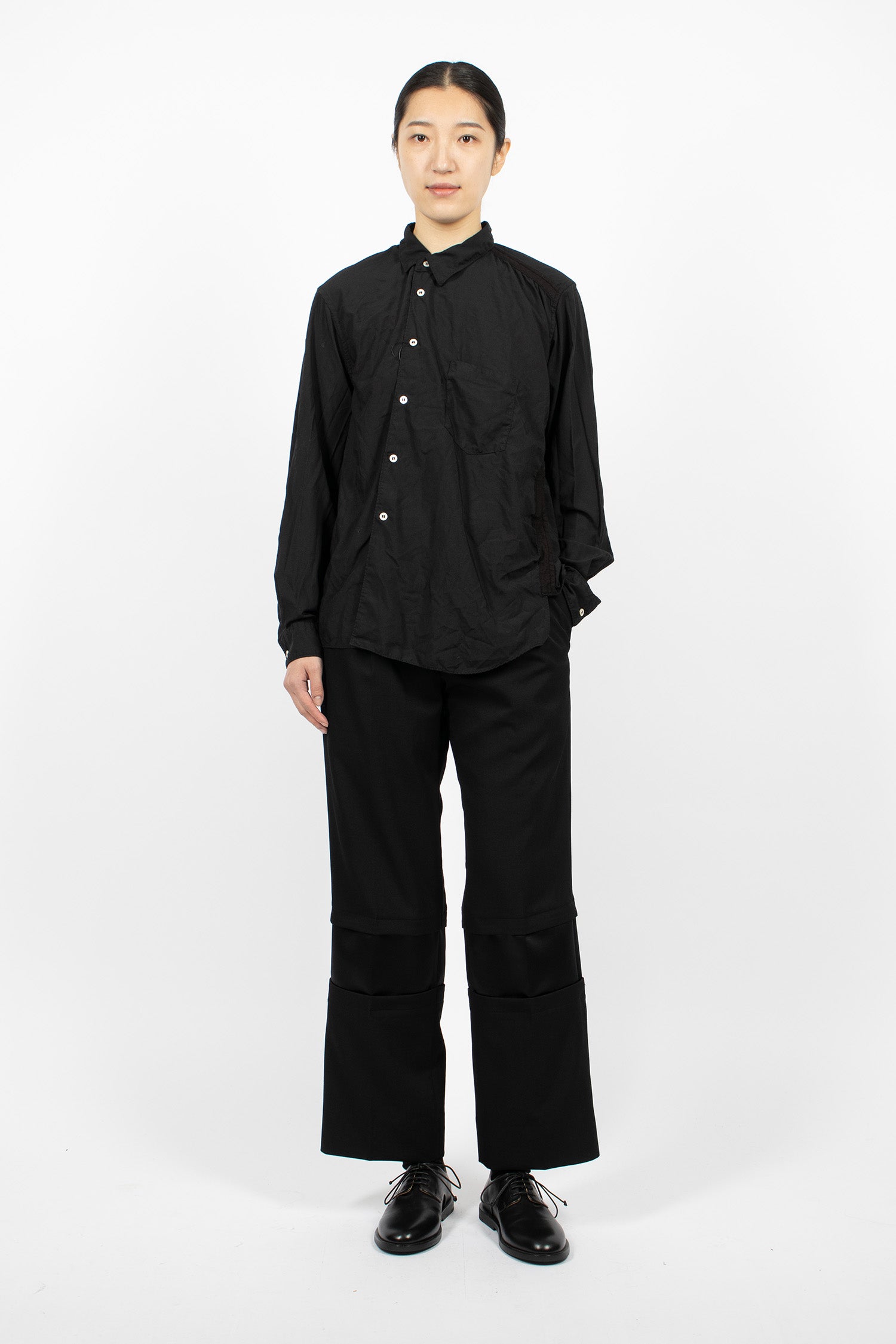 Panel Wool Twill Pants Black/Black