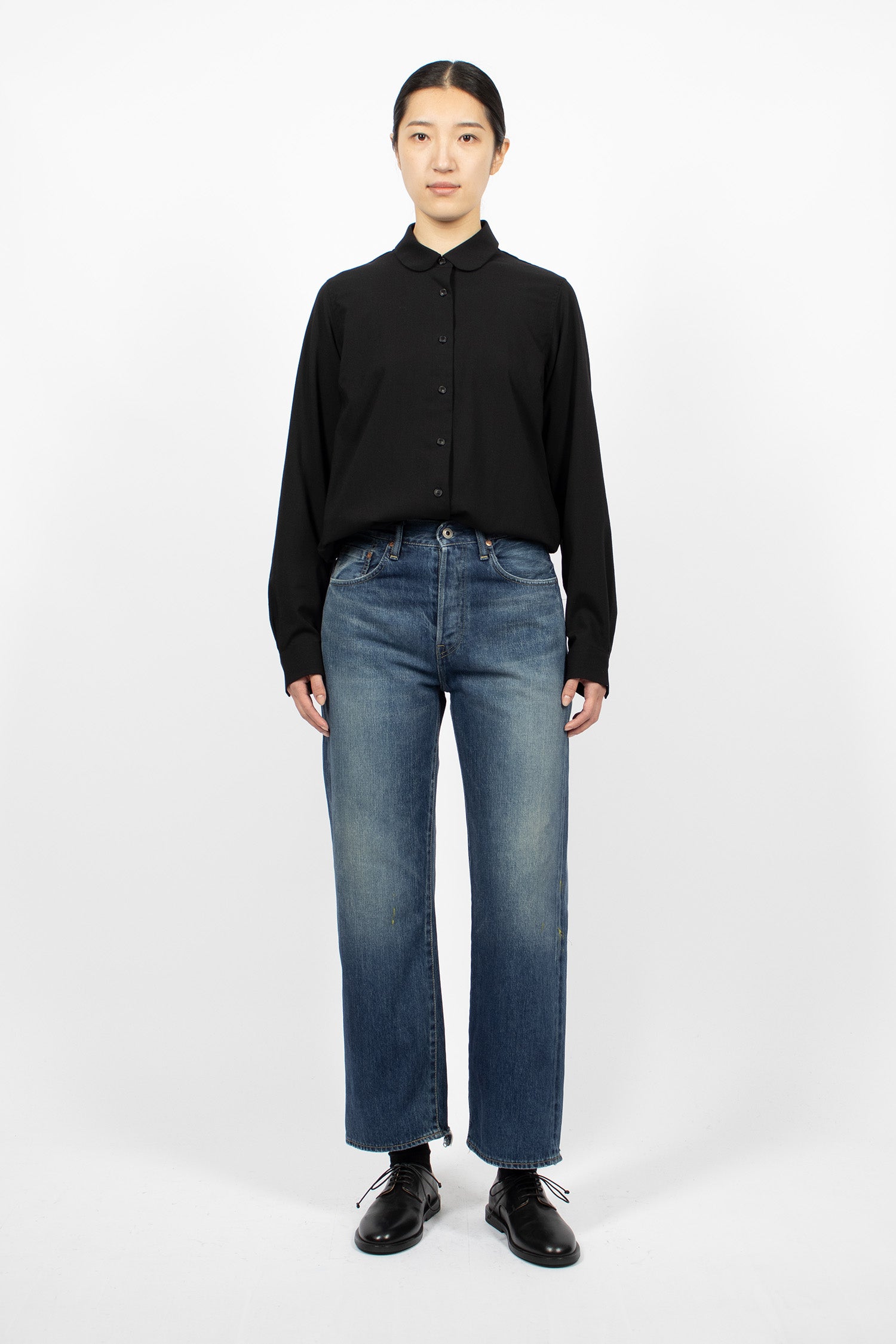 MP03B Selvedge Straight Cut Jean Dark Splatter