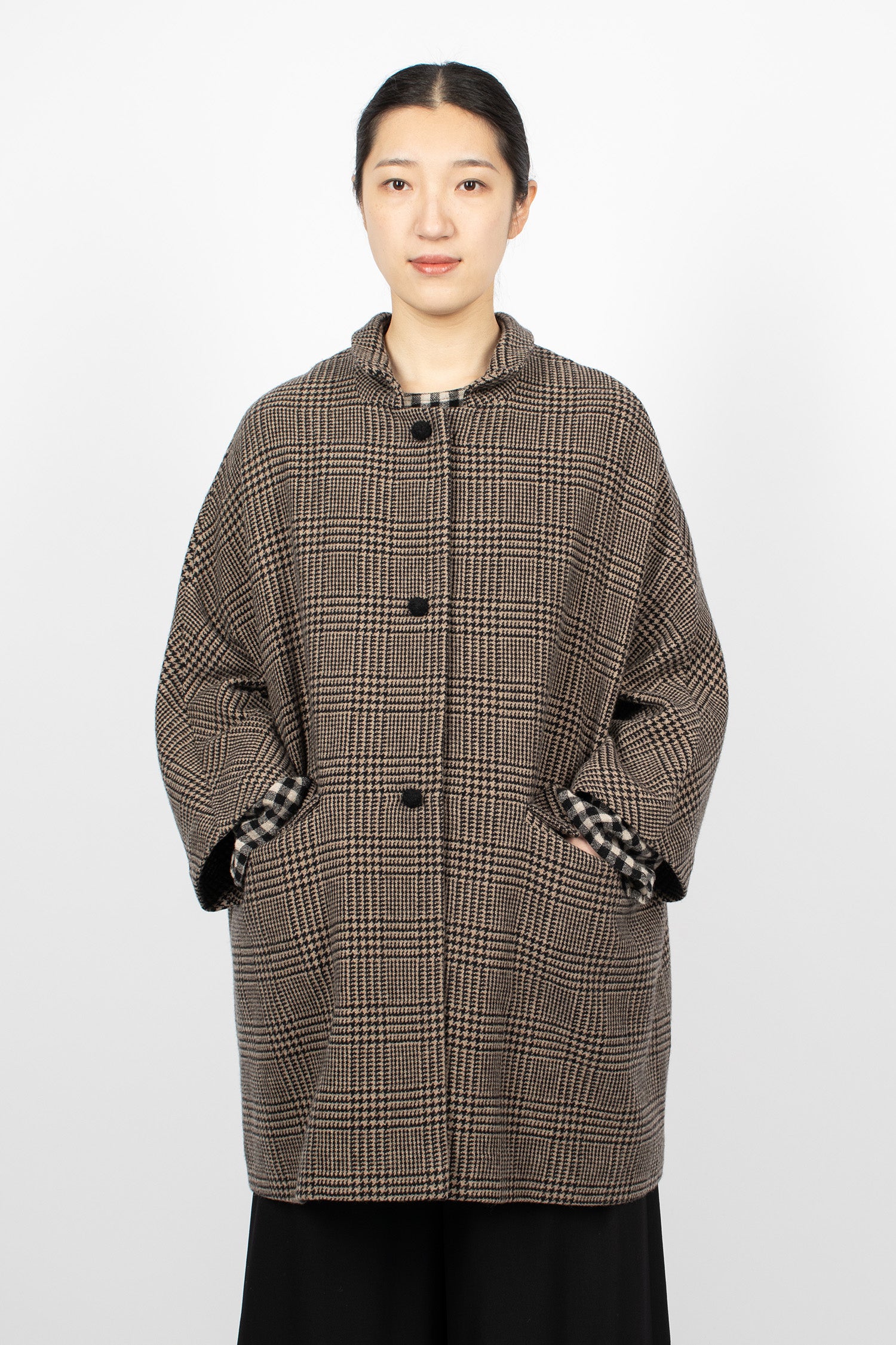 Poppy Coat Natural/Prince of Wales