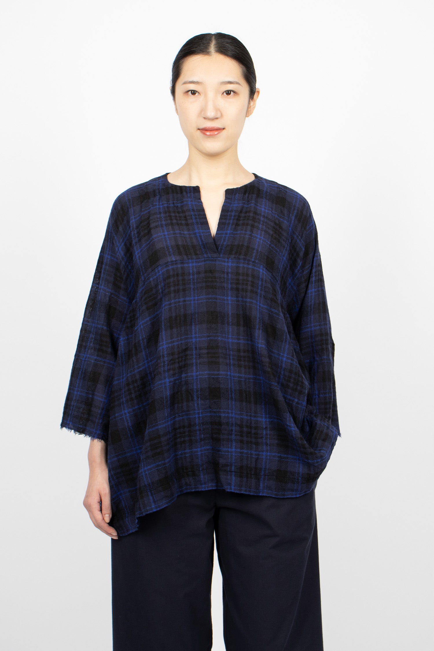 Washed Painter Shirt Blue Black/China Blue Tartan