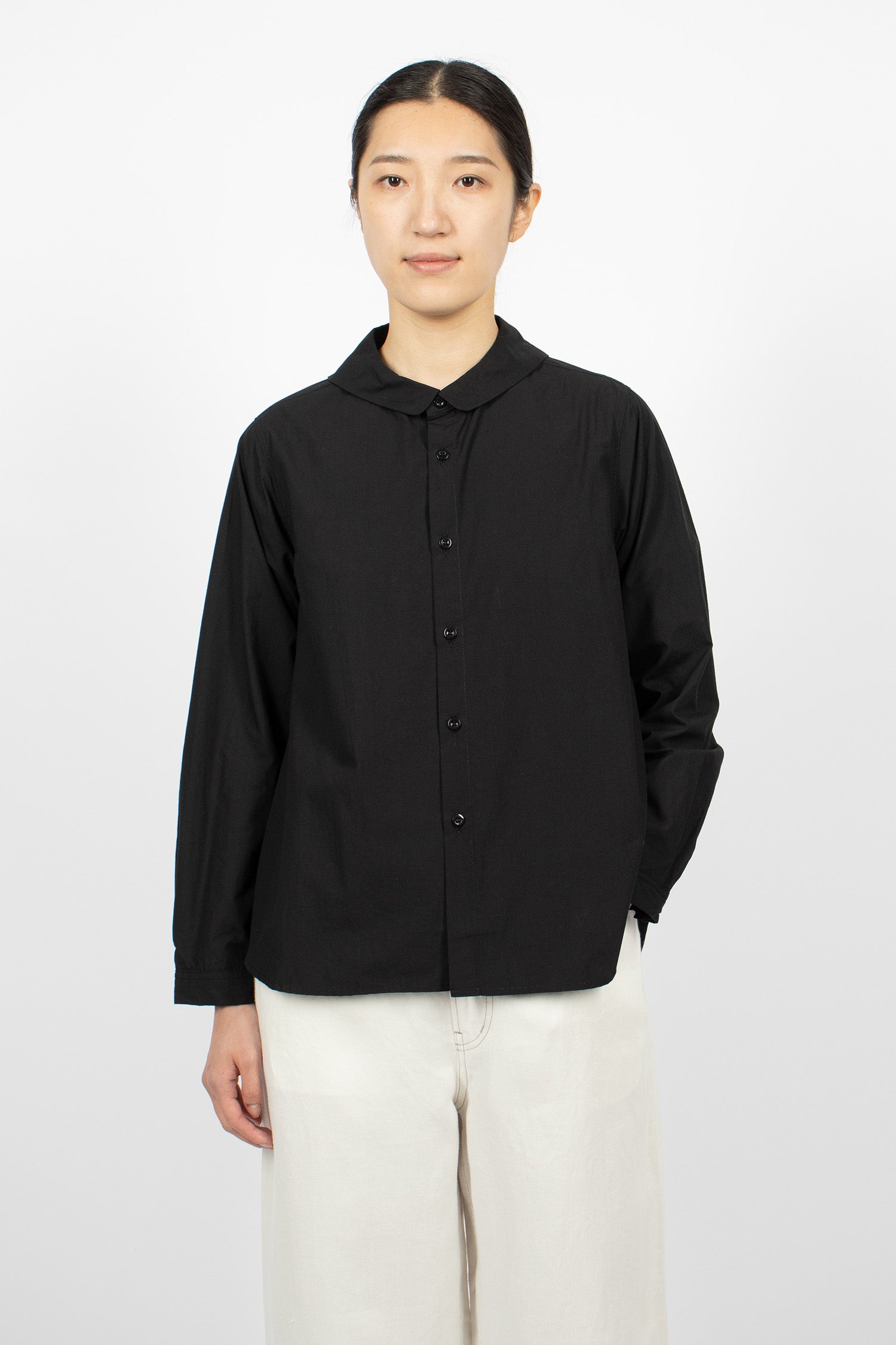 Round Collar Blouse Black