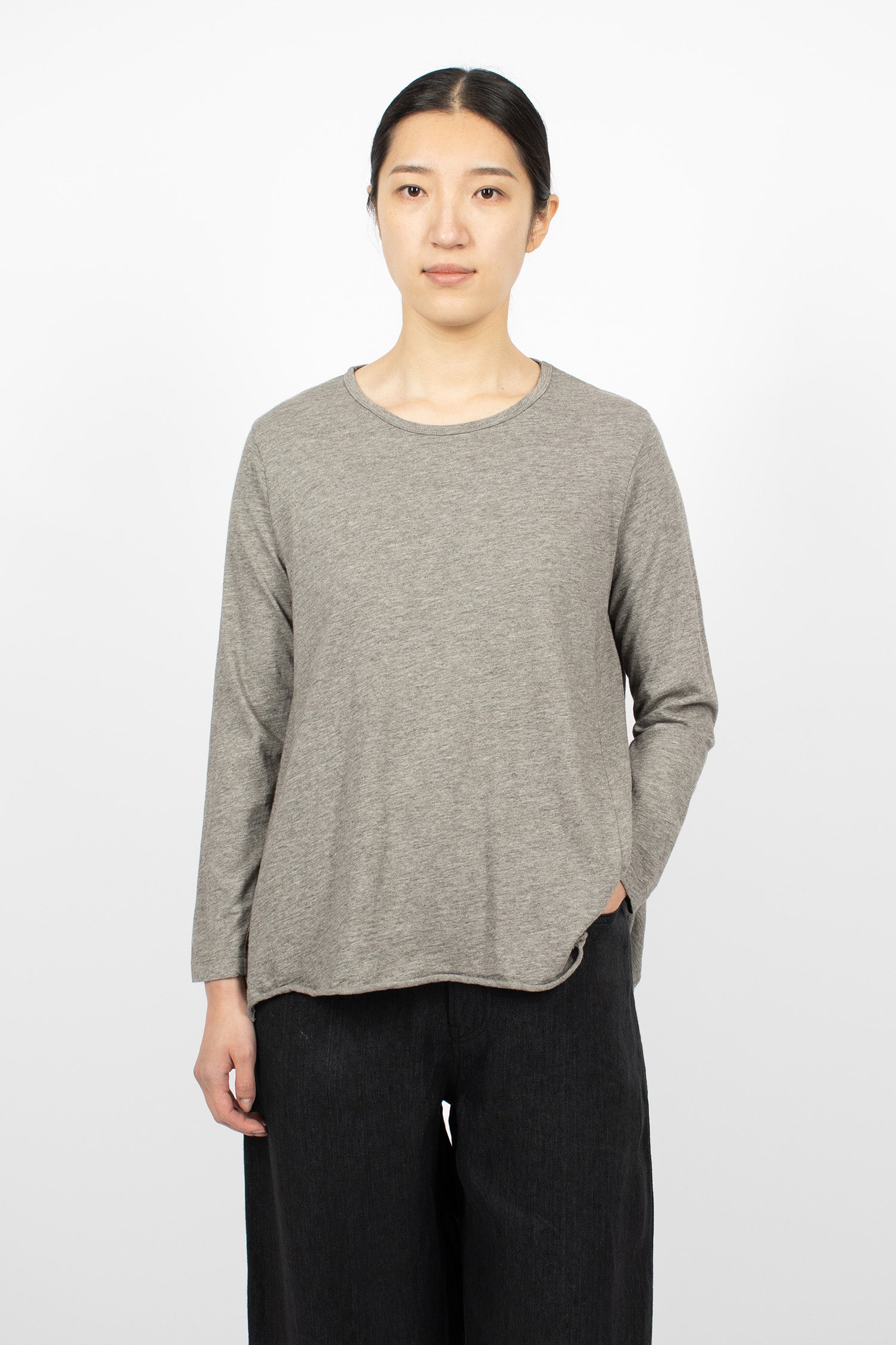 Cotton Yak A-Line Pullover Grey