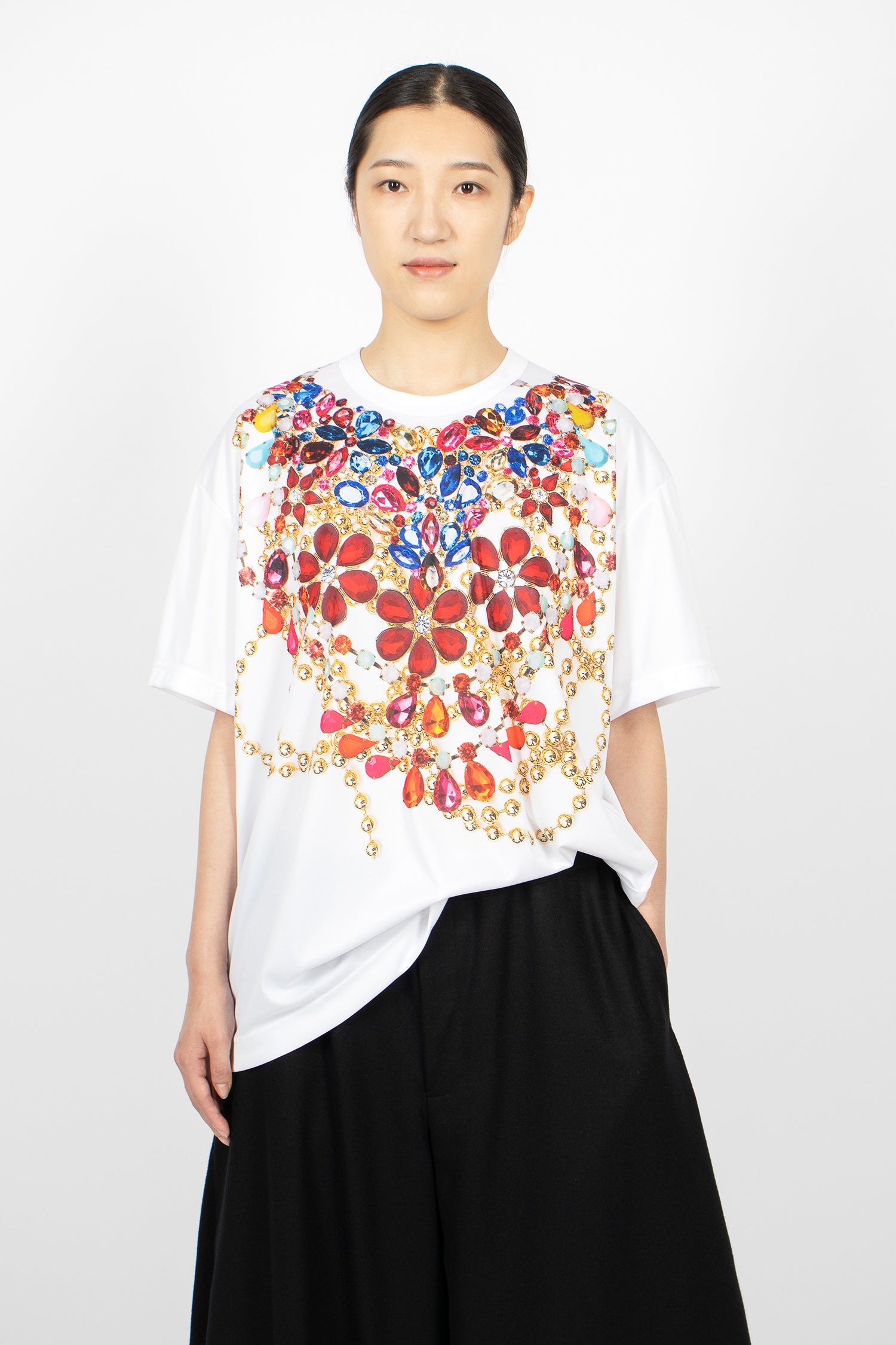 Printed S/S T-Shirt White/D Pattern